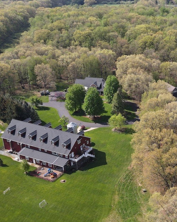 drone view of richland campus